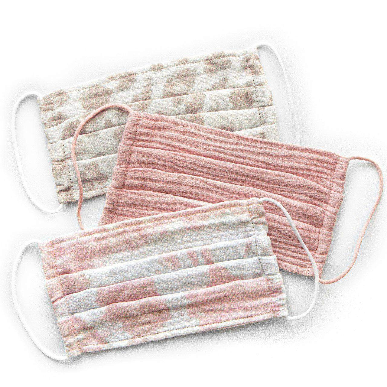 Cotton Face Mask 3pc Set - Blush | KITSCH | Kitsch