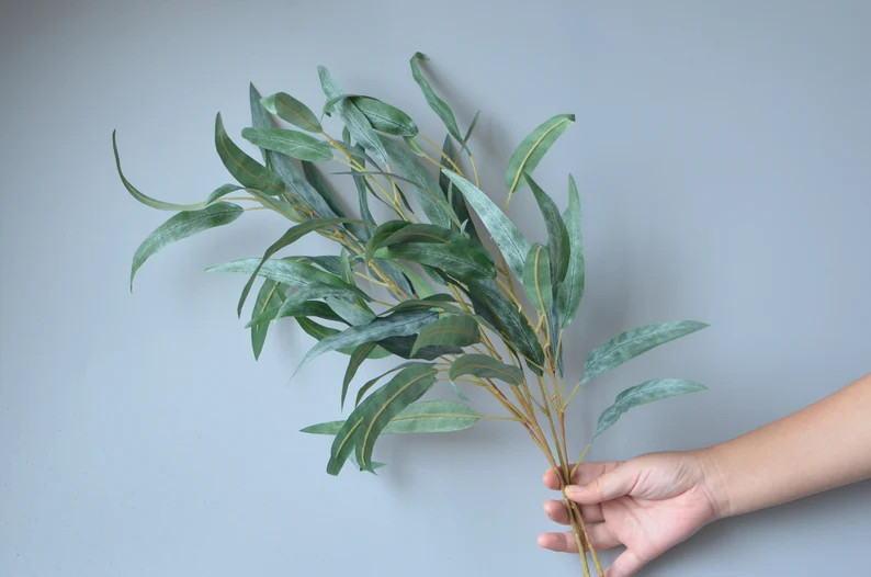 Vintage Green Willow Eucalyptus Stems, Artificial Eucalyptus Stem, Wedding Centerpieces, Eucalypt... | Etsy (US)
