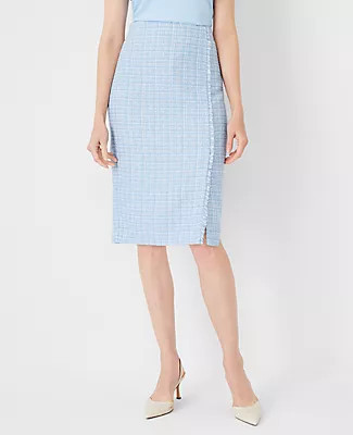 Ann Taylor Fringe Tweed Slit Pencil Skirt | Ann Taylor (US)