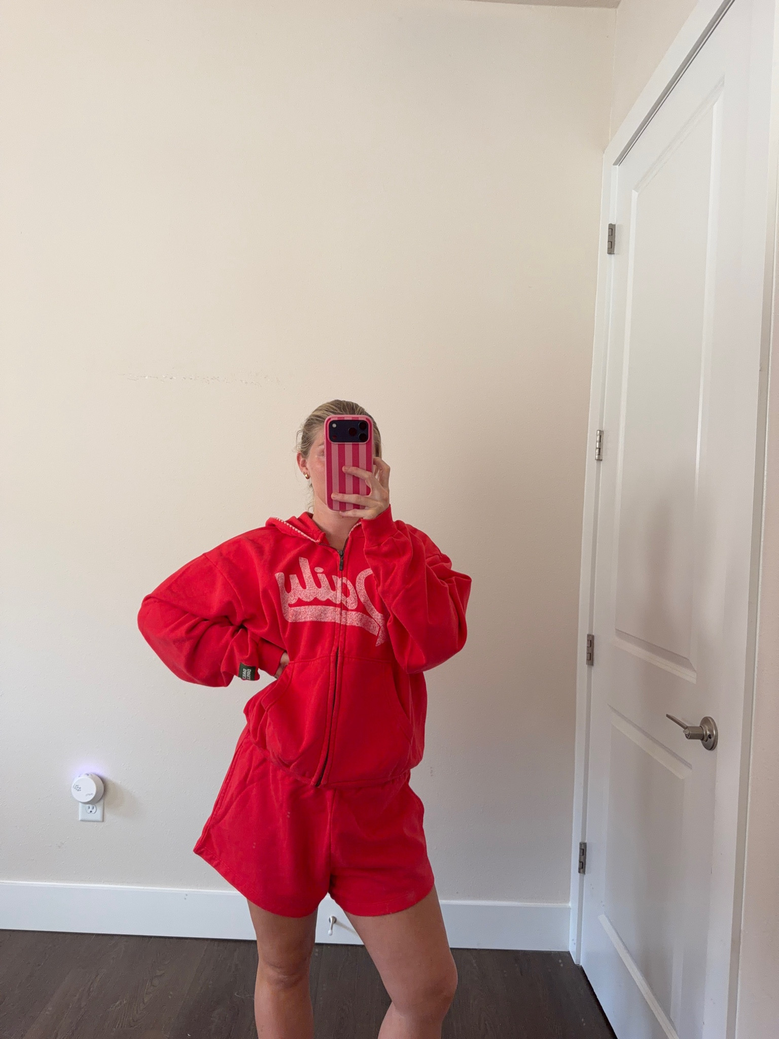 New Daily Drills red front zip hoodie with matching fleece shorts! I also got this in grey!

#LTKootd #LTKBump #LTKgrwm