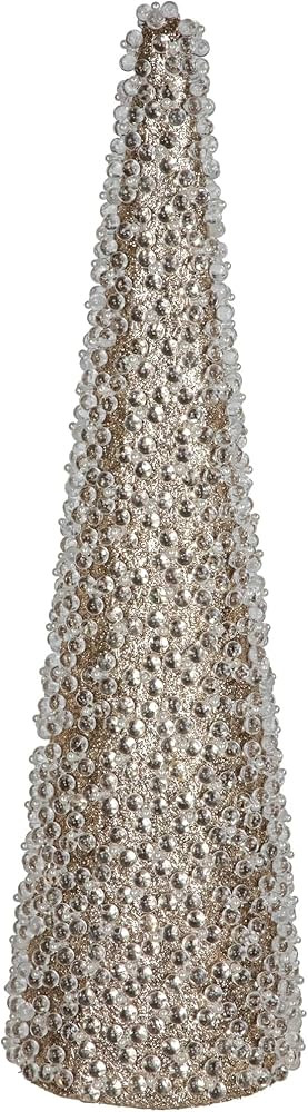 Northlight Beads and Glitter Christmas Cone Tree - 18" - Gold Finish | Amazon (US)