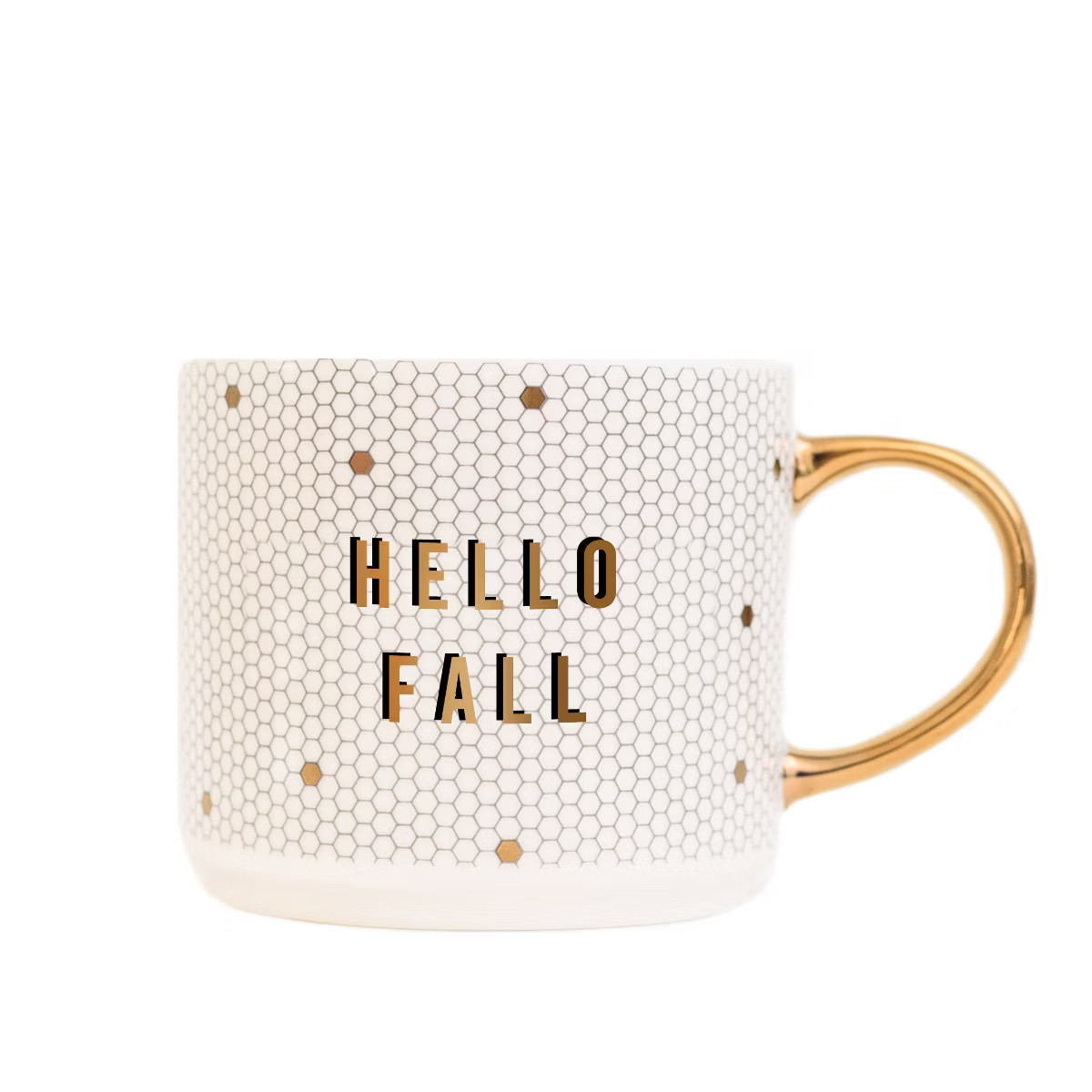 Sweet Water Decor Hello Fall  Gold Tile Coffee Mug -17oz | Target