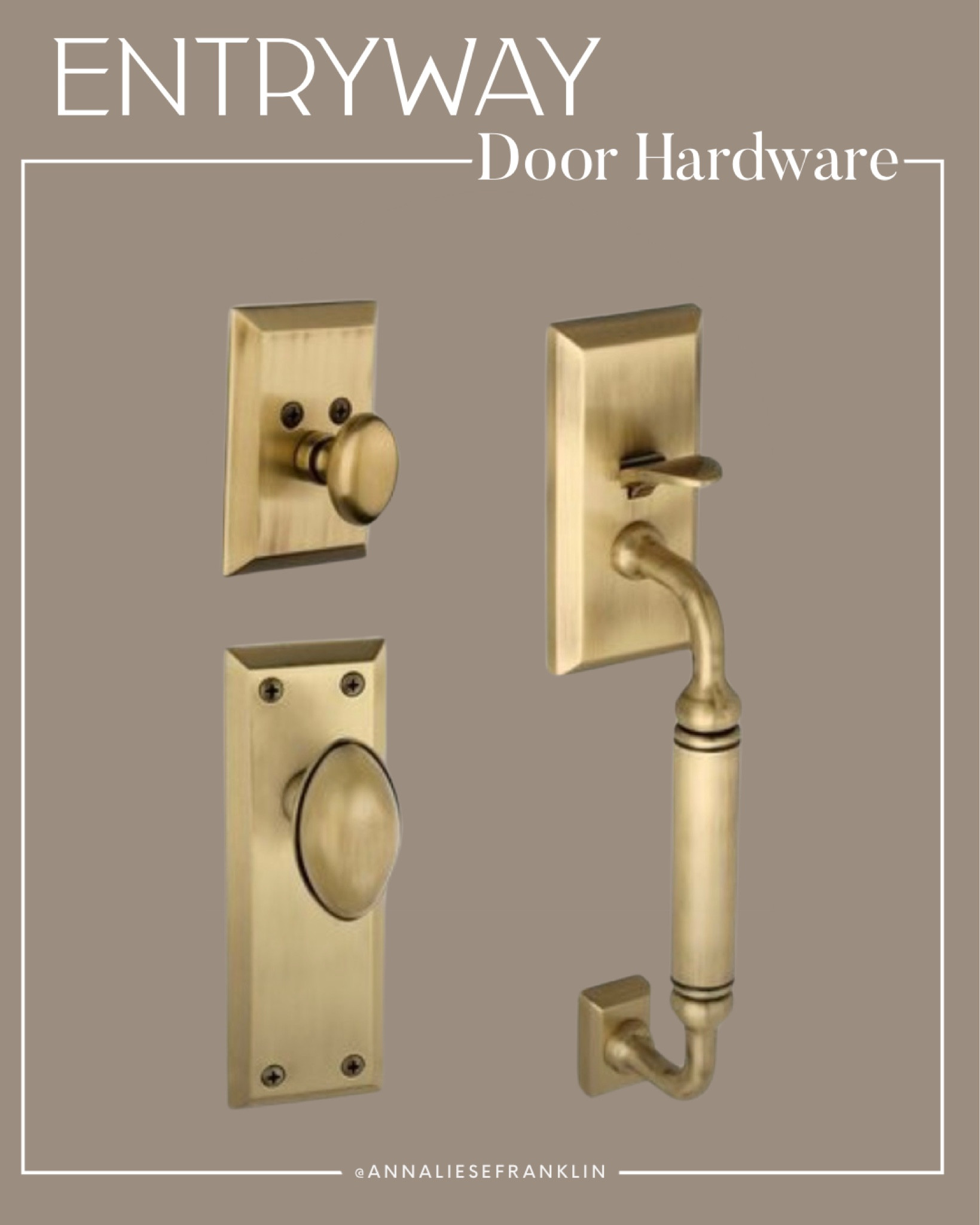 Entryway decor • home decor • vintage brass door handle • brass deadbolt • vintage doorknob • unique home decor • double door locks • 

#LTKsalealert #LTKhome