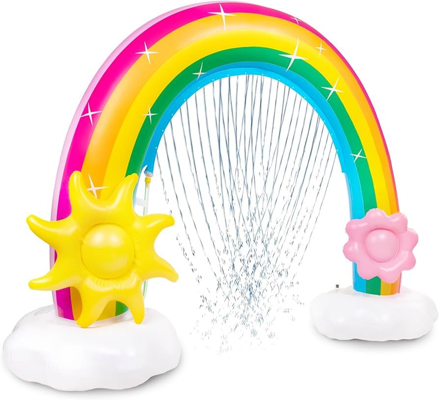 Inflatable Rainbow Water Sprinkler, Sprinkler with Detachable Flower and Sun Arch Water Toys for ... | Amazon (US)