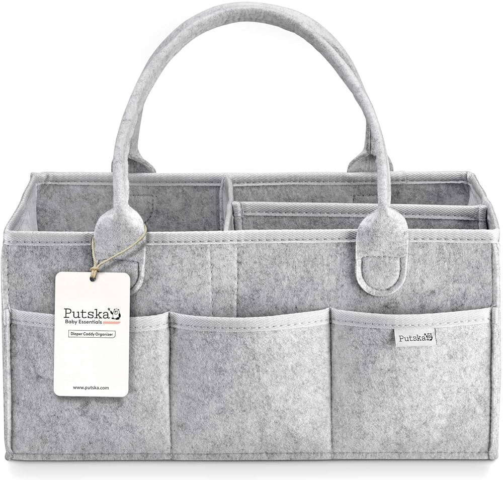 PUTSKA Baby Diaper Caddy Organizer Nursery Basket - A Baby basket gift registry for baby shower l... | Amazon (US)