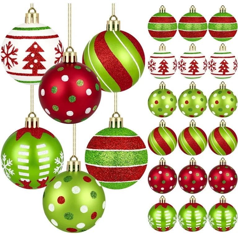 Scidweet Christmas Balls Ornaments, 18 Pcs 2.36" Hanging Balls Christmas Tree Decorations Sets Xm... | Walmart (US)