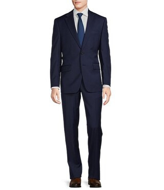 Classic Fit Flat Front Solid Pattern 2-Piece Suit | Dillard's