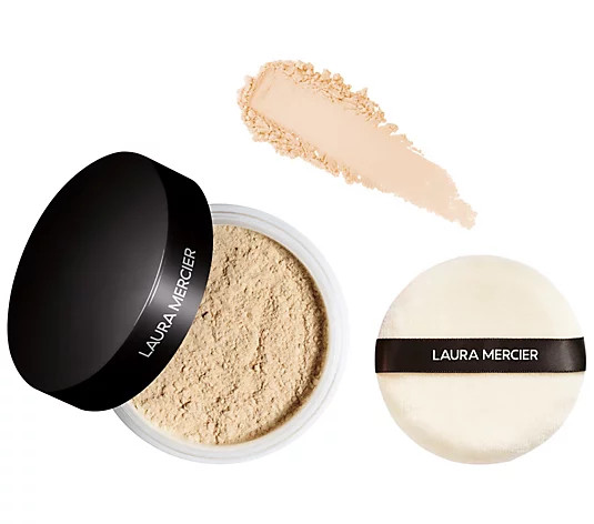 Laura Mercier Translucent Loose Setting Powder w/ Velour Puff - QVC.com | QVC