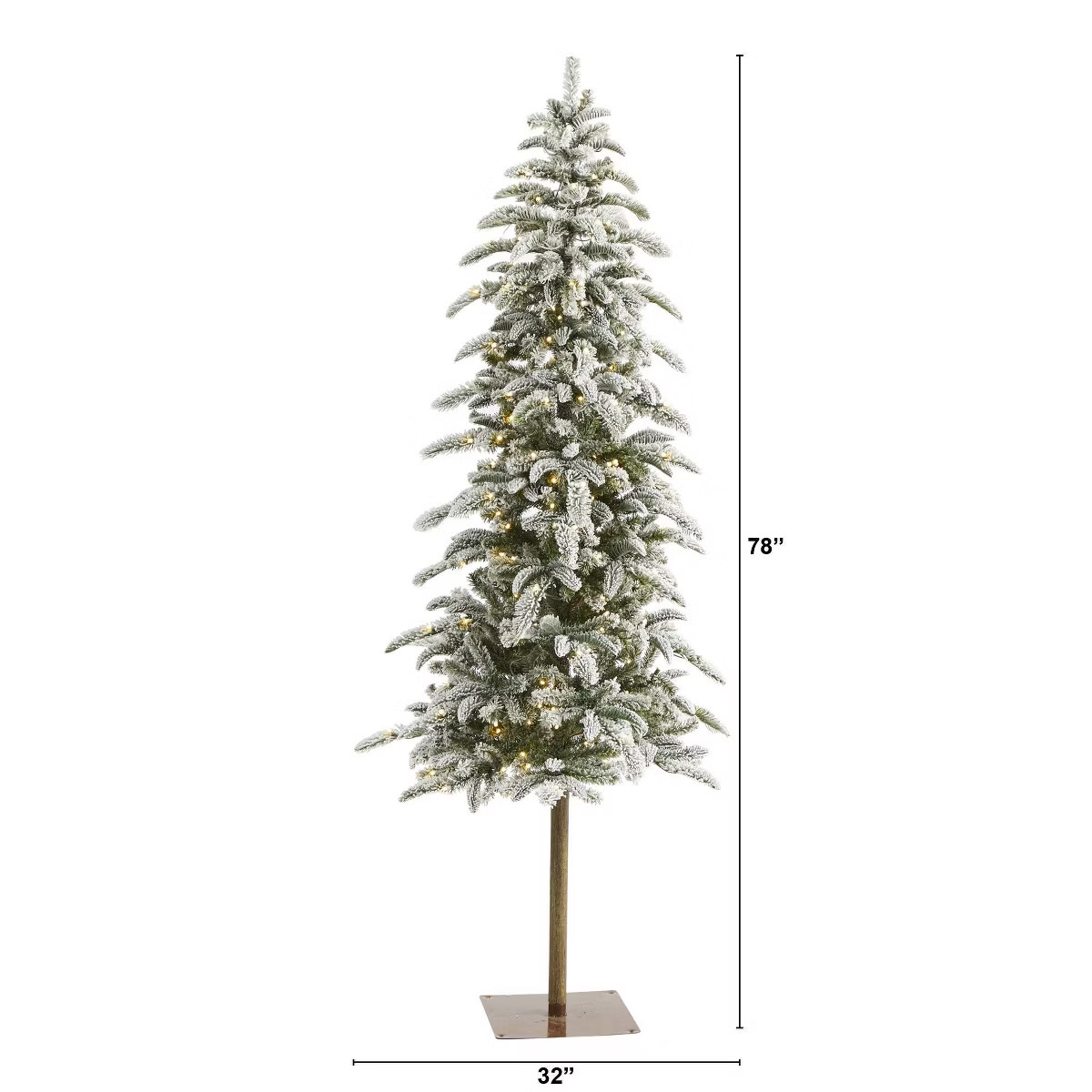 6.5ft Nearly Natural Pre-Lift LED Flocked Washington Alpine Artificial Christmas Tree White Warm ... | Target