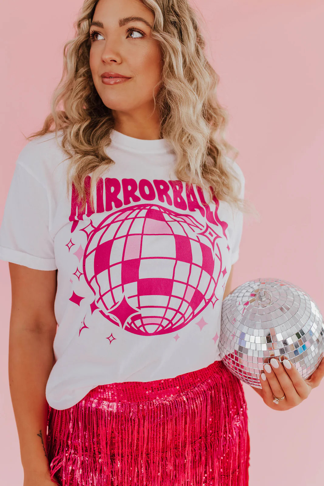 THE MIRRORBALL TEE IN WHITE BY PINK DESERT | Pink Desert