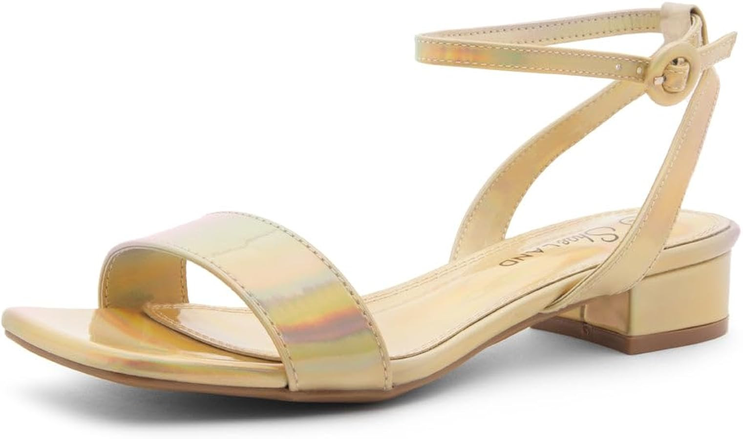 Shoe Land Women's Low Heels Dressy Sandals for 2025-1 Inch Chunky Block Short Heels | Square Open... | Amazon (US)