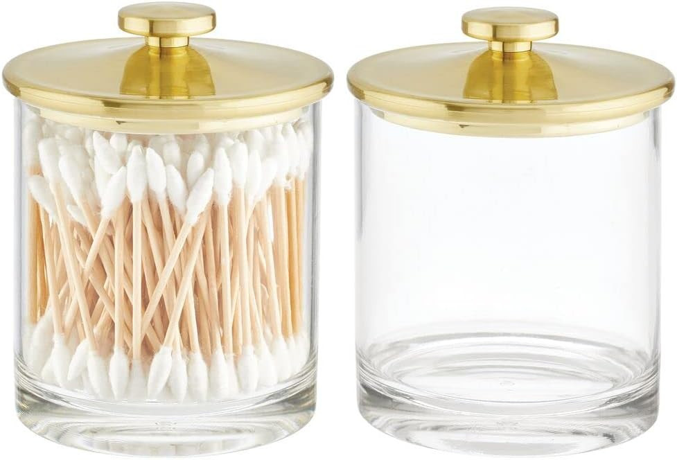 mDesign Small Modern Apothecary Storage Organizer Canister Jars - Acrylic Containers for Bathroom... | Amazon (US)