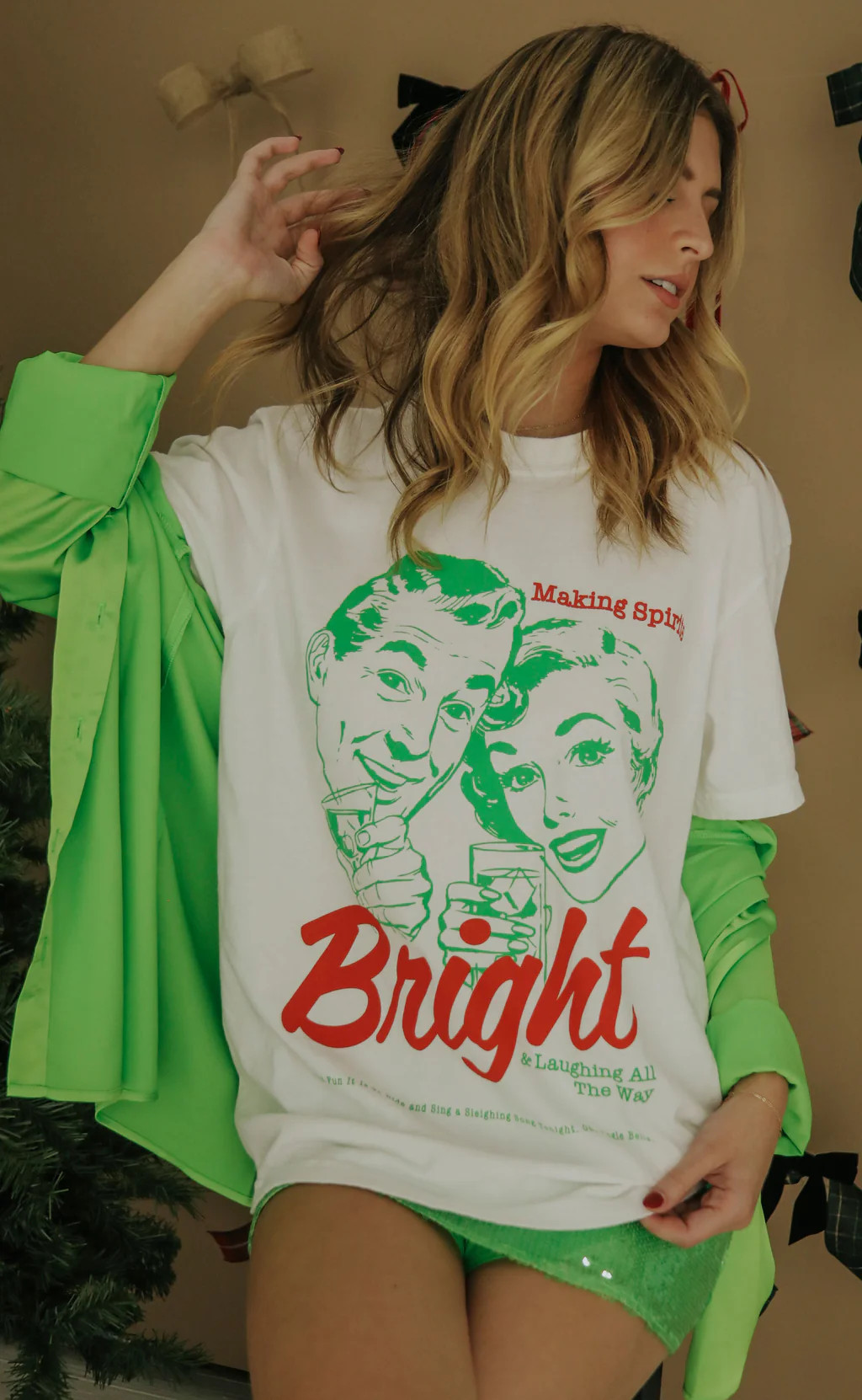 charlie southern: making spirits bright t shirt | RIFFRAFF