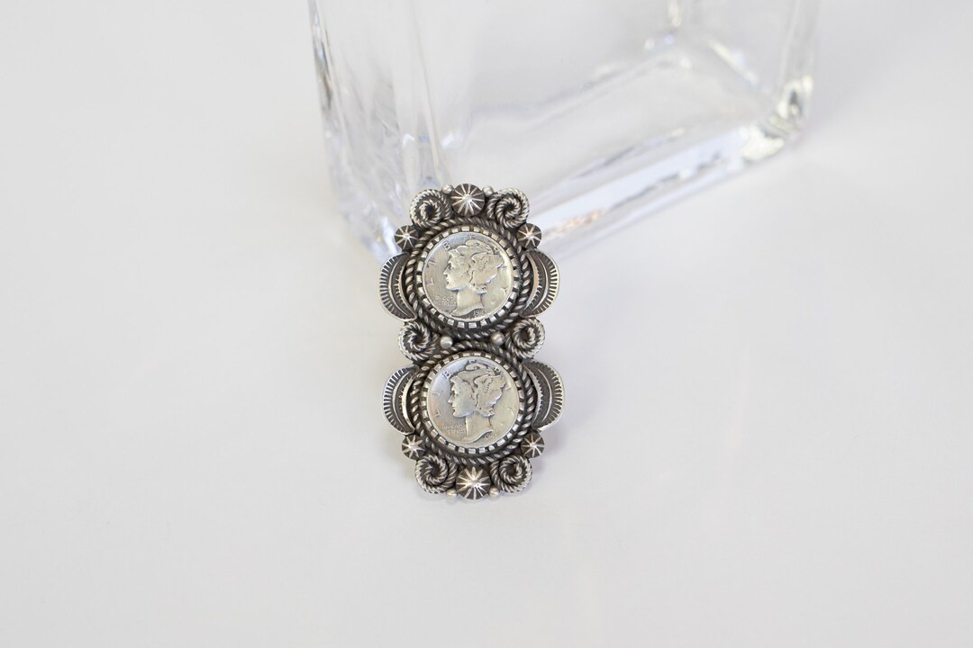 Sterling silver coin ring size, 8 1/2 | Etsy (US)