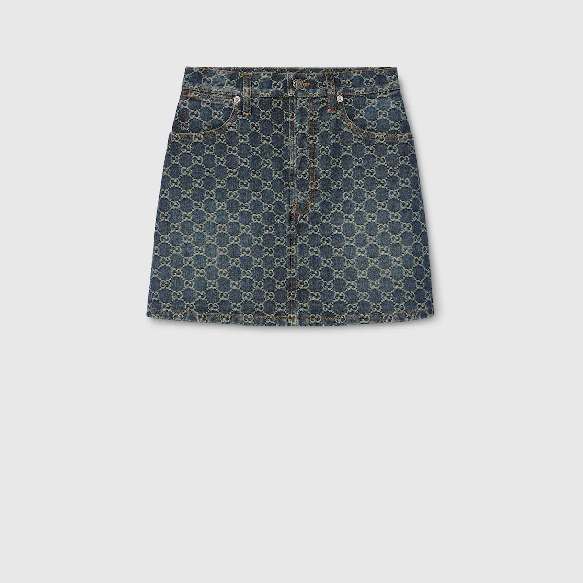 Gucci - GG cotton denim jacquard mini skirt | Gucci (US)