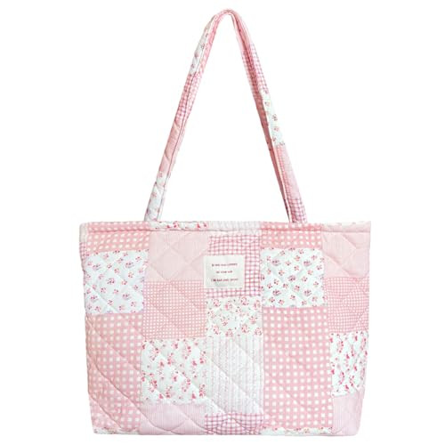 Amazon.com: Modacarry Small Floral Quilted Tote Bag with Zipper Closure for Women Girls (VINTAGE ... | Amazon (US)