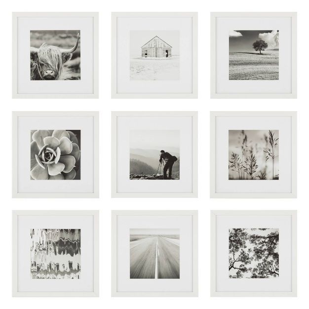 (Set of 9) 12" x 12" Gallery Grid Kit White - Instapoints | Target