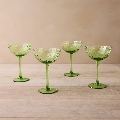 4pc Set Coupe 6oz Glass Green - John Derian for Target | Target