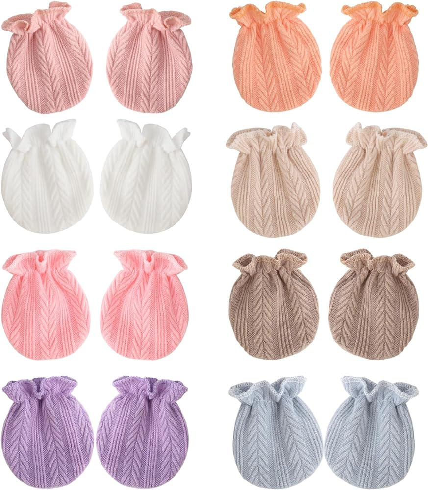 BQUBO Newborn Infant Toddler Mittens No Scratch Cotton Elastic Wrist Gloves Hypoallergenic for 0-... | Amazon (US)