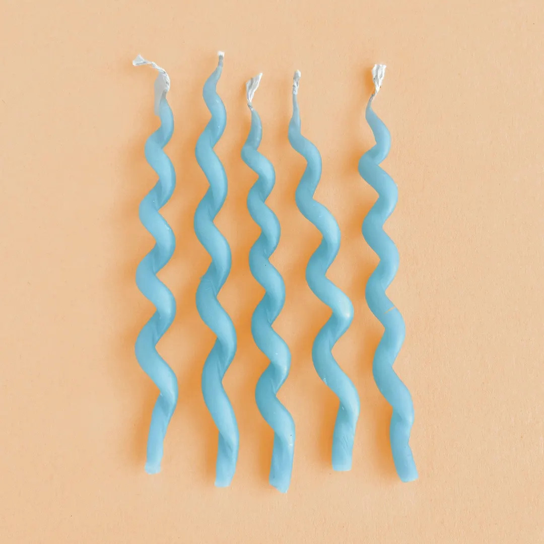 Blue Curly Cue Birthday Candles (x5) | Etsy (US)
