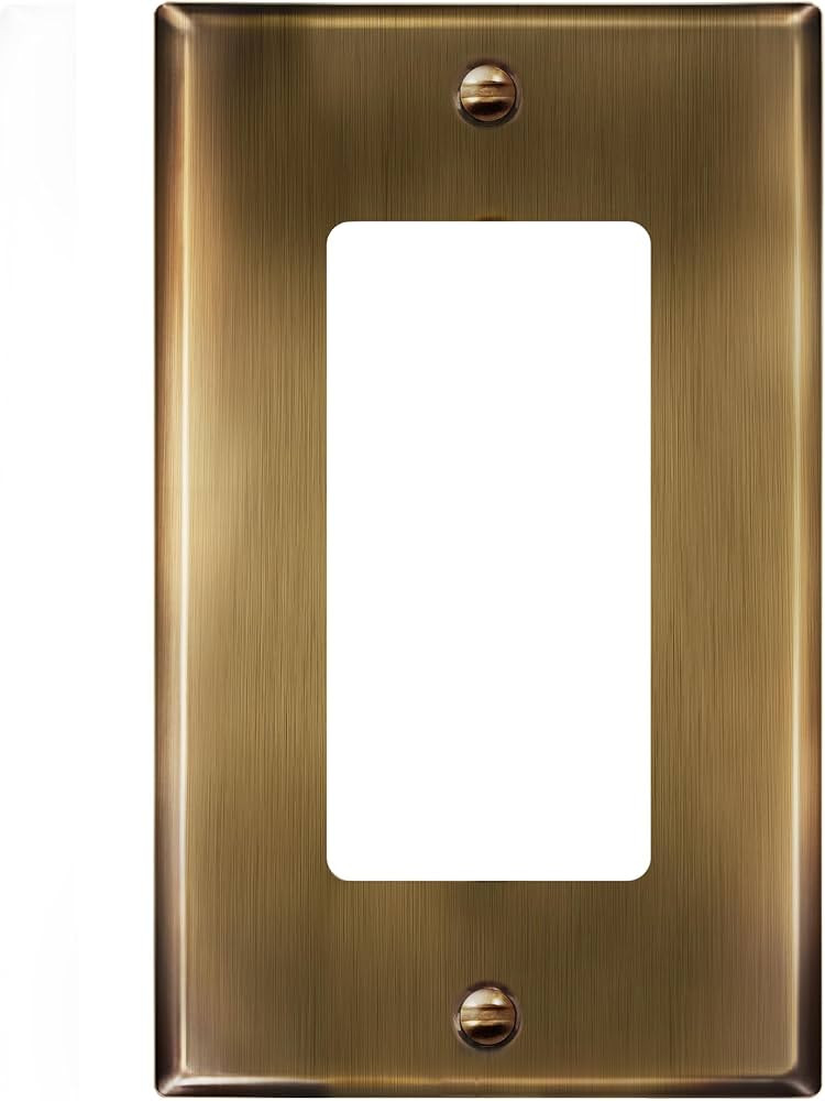 ENERLITES Decorator Switch or Outlet Metal Wall Plate, Stainless Steel 201, Outlet Cover, Corrosi... | Amazon (US)