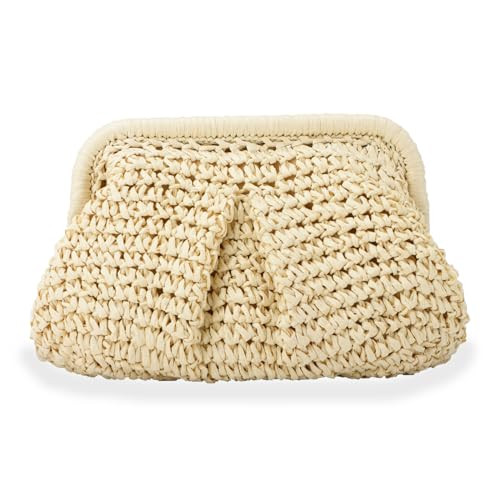 Emprier Straw Clutch Purse for Women Cloud Dumpling Pouch Straw Crossbody Shoulder Handbag Summer... | Amazon (US)