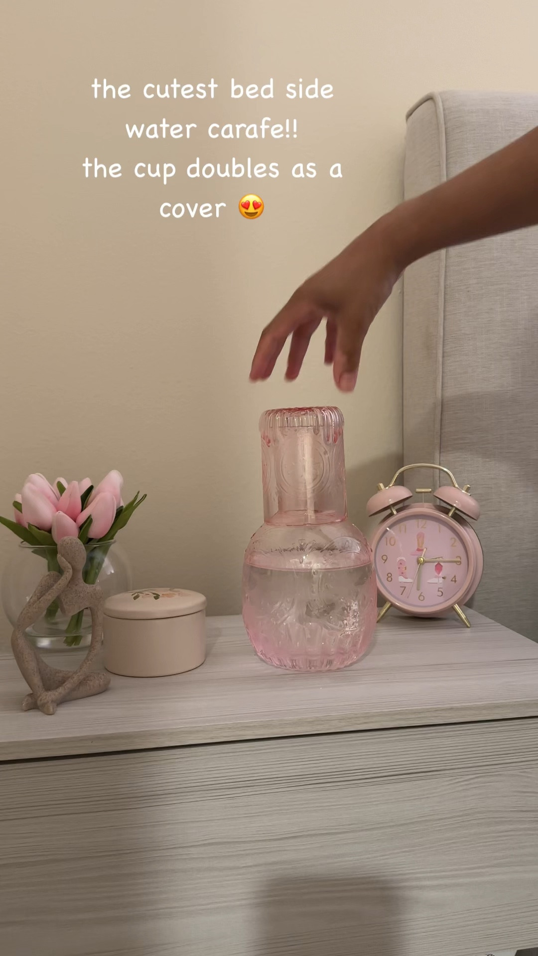 cutest bed side water carafe!!

#LTKhome #LTKU