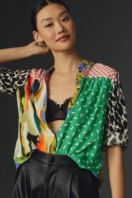 Maeve Paz Contrast Button-Down | Anthropologie (US)