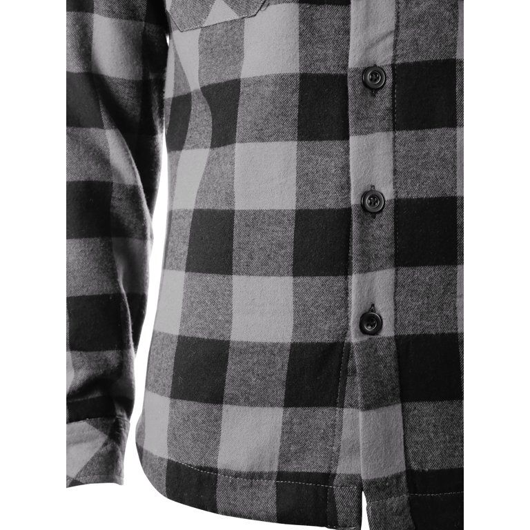 Ma Croix Mens Hooded Flannel Shirts Quilted Plaid Jacket | Walmart (US)