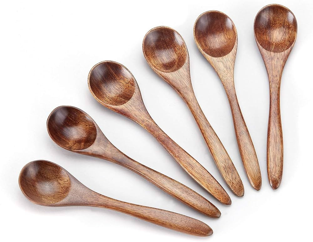 Small Wooden Spoons, 6pcs Wooden Teaspoon Sevensun Small Teaspoons Serving Wooden Utensils For Cooki | Amazon (US)