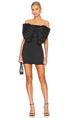 Nookie Reese Bow Mini Dress in Black from Revolve.com | Revolve Clothing (Global)