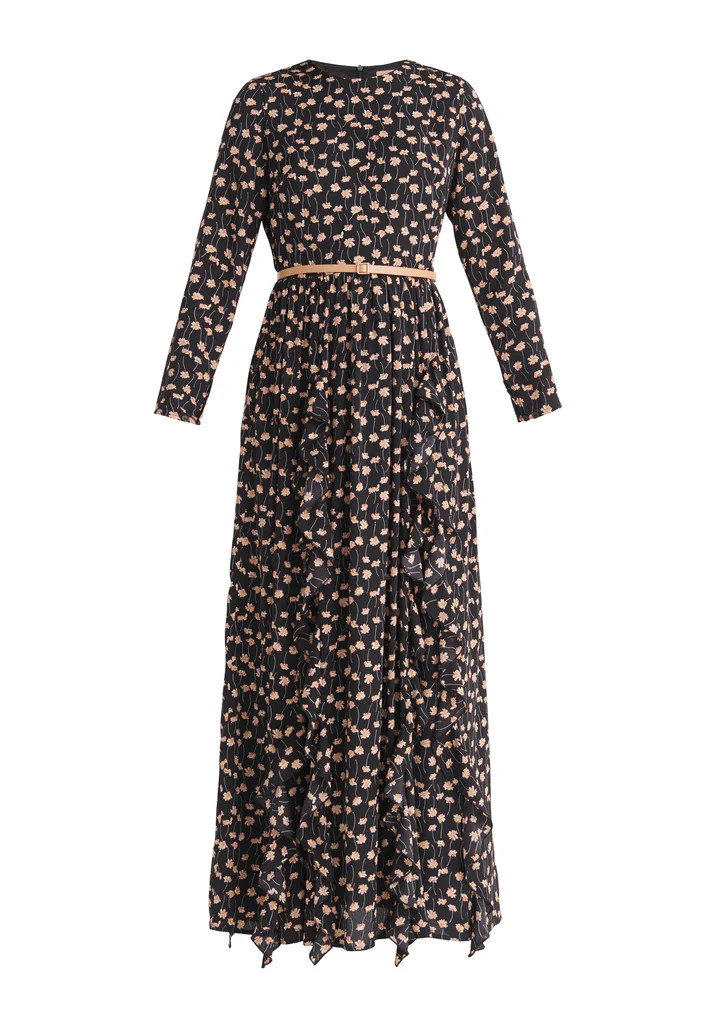 Floral Maxi Dress with Belt | Paisie
