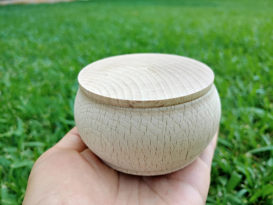 3.4 inch 85mm Round wooden box with cover, Wood Craft Box, Eco friendly natural | Etsy (Global)