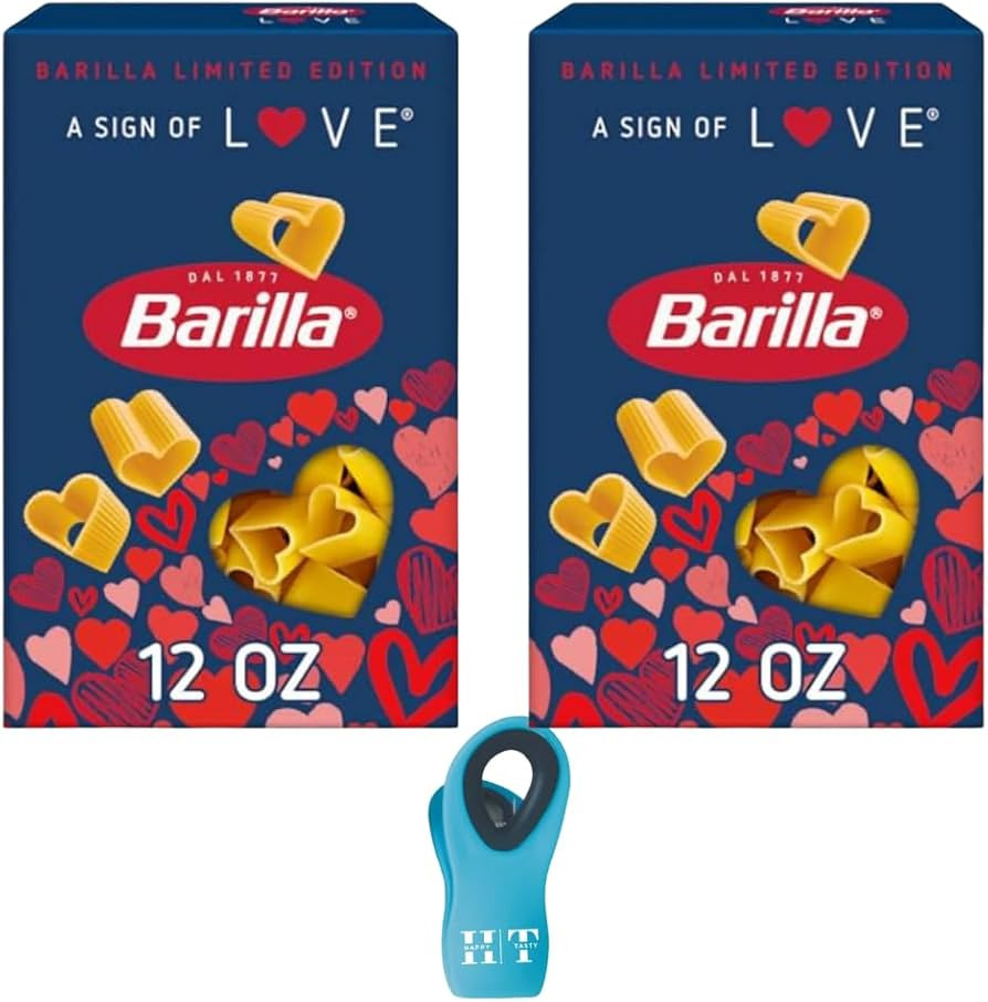 Barilla Limited Edition A Sign of Love Pasta, 12 oz. Box 2 Pack Bundle With HappyTasty1 Magnetic ... | Amazon (US)