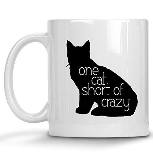 Amazon.com: One Cat Short of Crazy Coffee Mug Gift for Her Pet Mom : Handmade Products | Amazon (US)