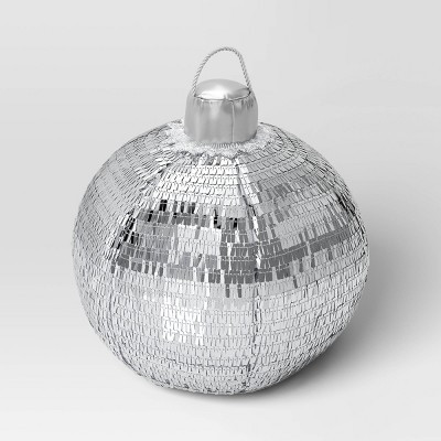 11"x13" Christmas 3D Disco Ball Shape Pillow with Silver Sequins - Wondershop™ | Target