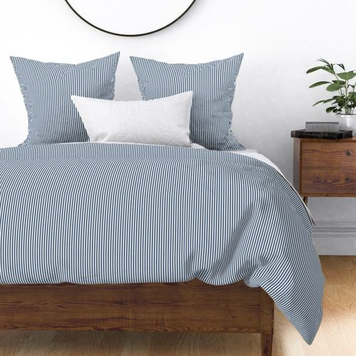 Candy Stripe Blue on Cream Duvet Cover | Spoonflower | Spoonflower