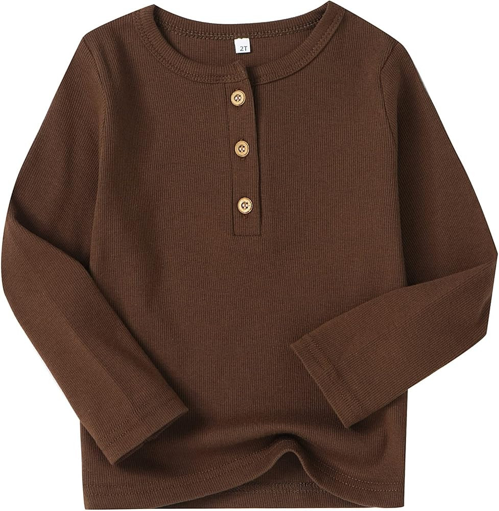Toddler Boys Henley Shirts Long Sleeve Cotton Tshirt for Kids | Amazon (US)