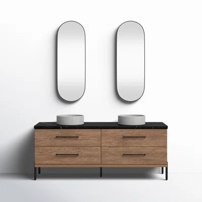 Dasher 72" Double Bathroom Vanity with Mirror | Wayfair North America