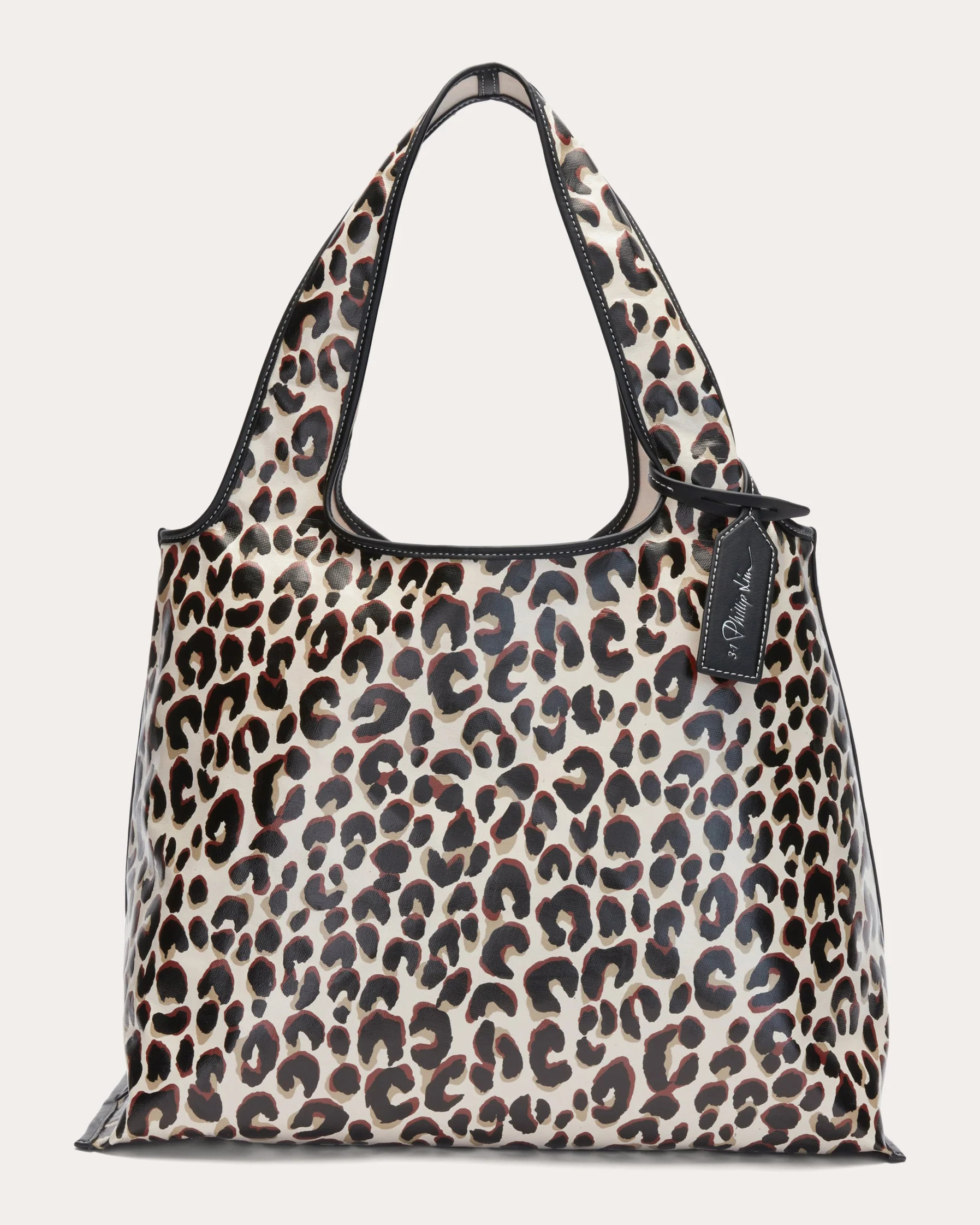 3.1 Phillip Lim Women's Leopard Coated Canvas Market Tote in Neutral Leather/Cotton | Olivela