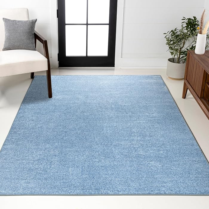 JONATHAN Y Haze Solid Low-Pile Classic Blue Indoor Area Rug 6x9, Coastal,Bohemian,Minimalist,Clas... | Amazon (US)