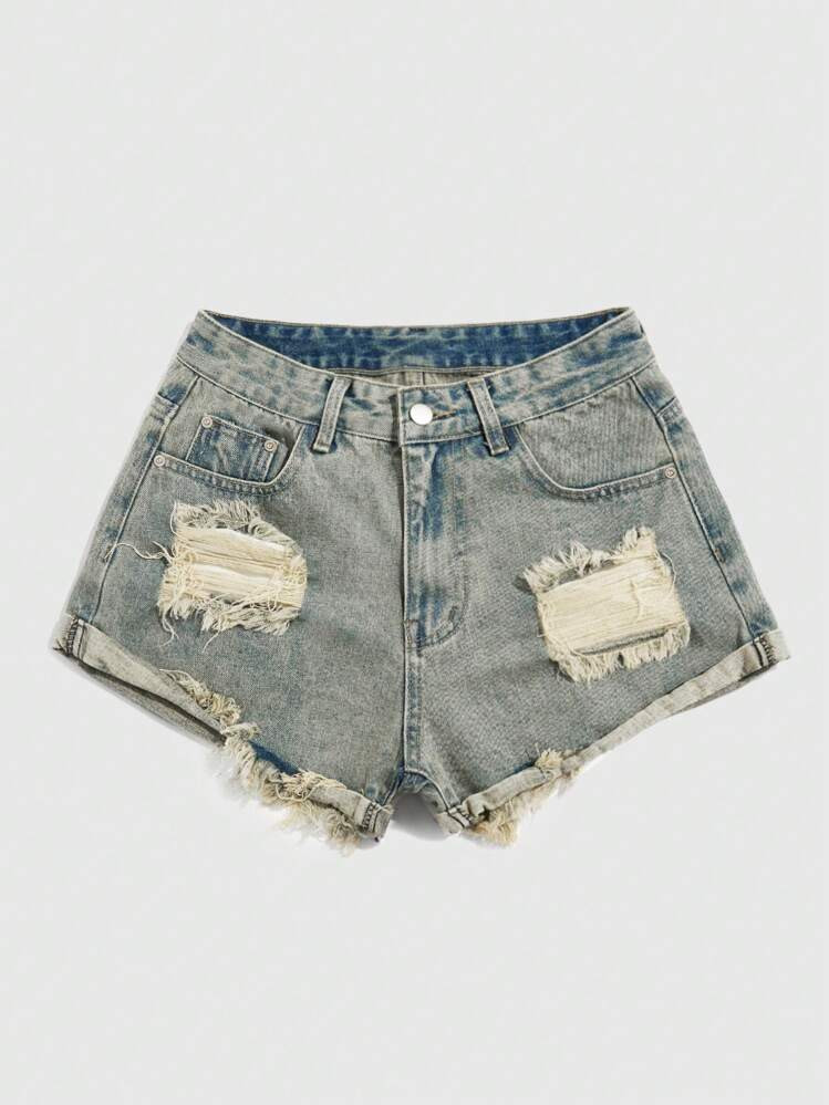 Distressed Denim Shorts | SHEIN