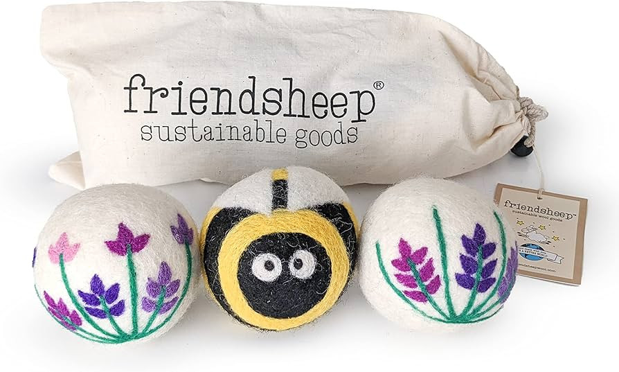 Wool Dryer Balls by Friendsheep 3 Pack XL Organic Premium Reusable Cruelty Free Handmade Fair Tra... | Amazon (US)