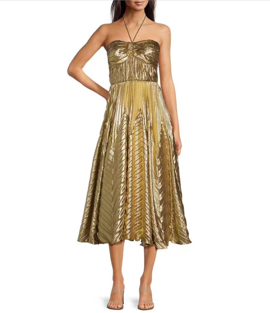 Petite Size Olympia Woven Metallic Hatler Sweetheart Neck Sleeveless Ruched Fit and Flare Flounce Midi Dress
Alex Marie
Dillards women’s dress alert 
Dillards dress clearance 
Gold midi dress 
Wedding guest dress


#LTKMostLoved #LTKSaleAlert #LTKWedding