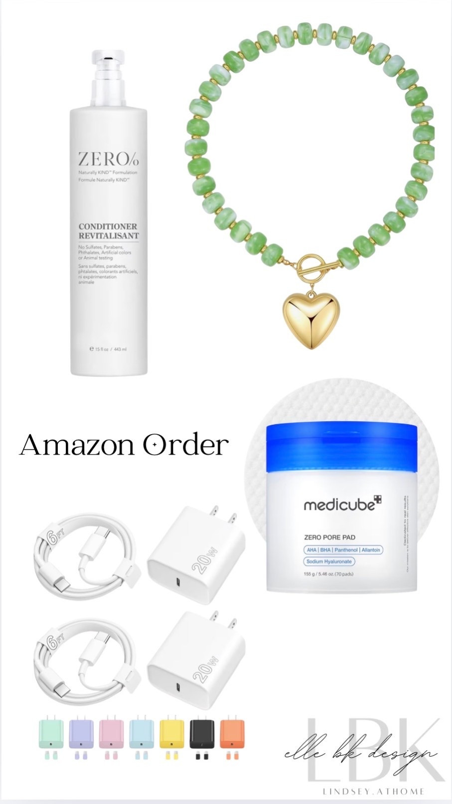 In my last Amazon Order… the conditioner at our hotel was amazing and had to have it, this green gem bubble heart necklace, new phone chargers, and going to try skin care pads to minimize pores.

#LTKdayinmylife #LTKselfcare #LTKOver40