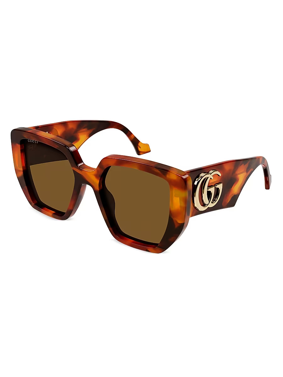 Women's Gucci Generation 54MM Square Sunglasses - Havana | Saks Fifth Avenue