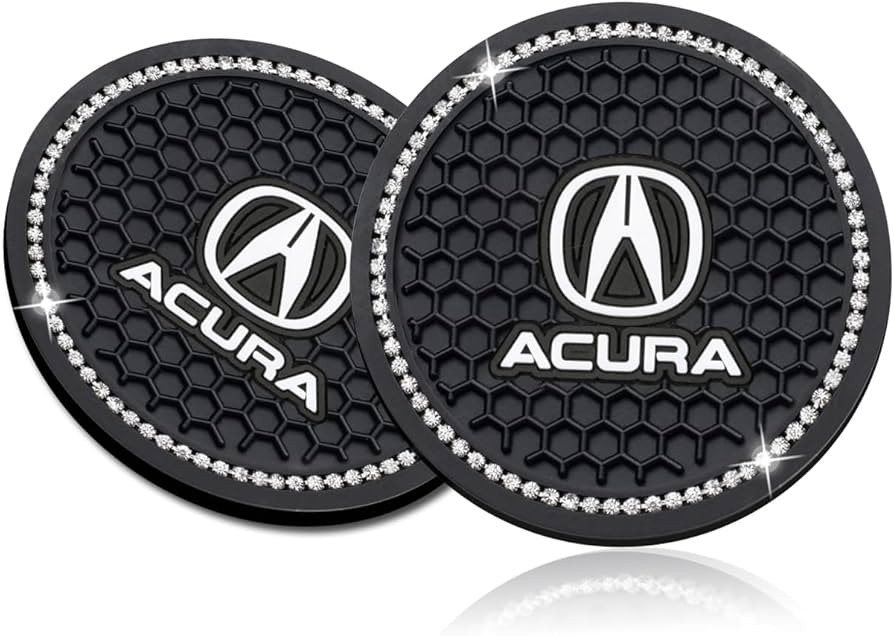 2PCS Car Coasters for Cup Holder for Acura CDX NSX RDX RLX TLX TLX-L Cupholders Coaster,Round Sil... | Amazon (US)