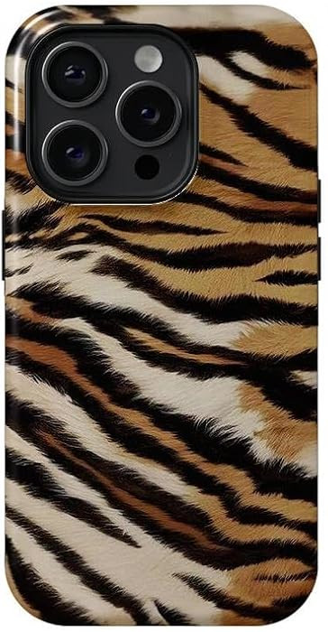 Stylish Tiger Print Phone Case for iPhone 17 Pro Max, Aesthetic Animal Fur Pattern Shockproof Dua... | Amazon (US)