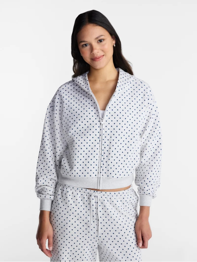 No Boundaries Boxy Zip Up Hoodie, Women's XXS-XXL | Walmart (US)