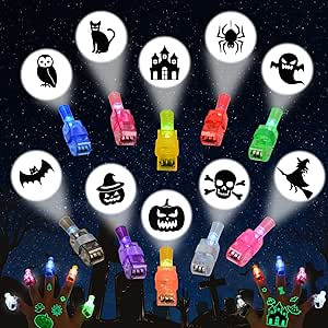 Halloween Party Favors, 40PCS Finger Projector Lights with 10 Sheets Luminous Temporary Tattoos, ... | Amazon (US)